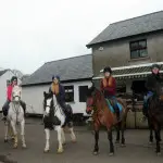 horses in front of shop in County Antrim