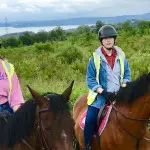 2 girls on horses in County Antrim